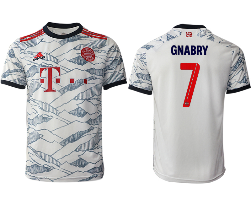 Men 2021-2022 Club Bayern Munich Second away aaa version white #7 Soccer Jersey->bayern munich jersey->Soccer Club Jersey
